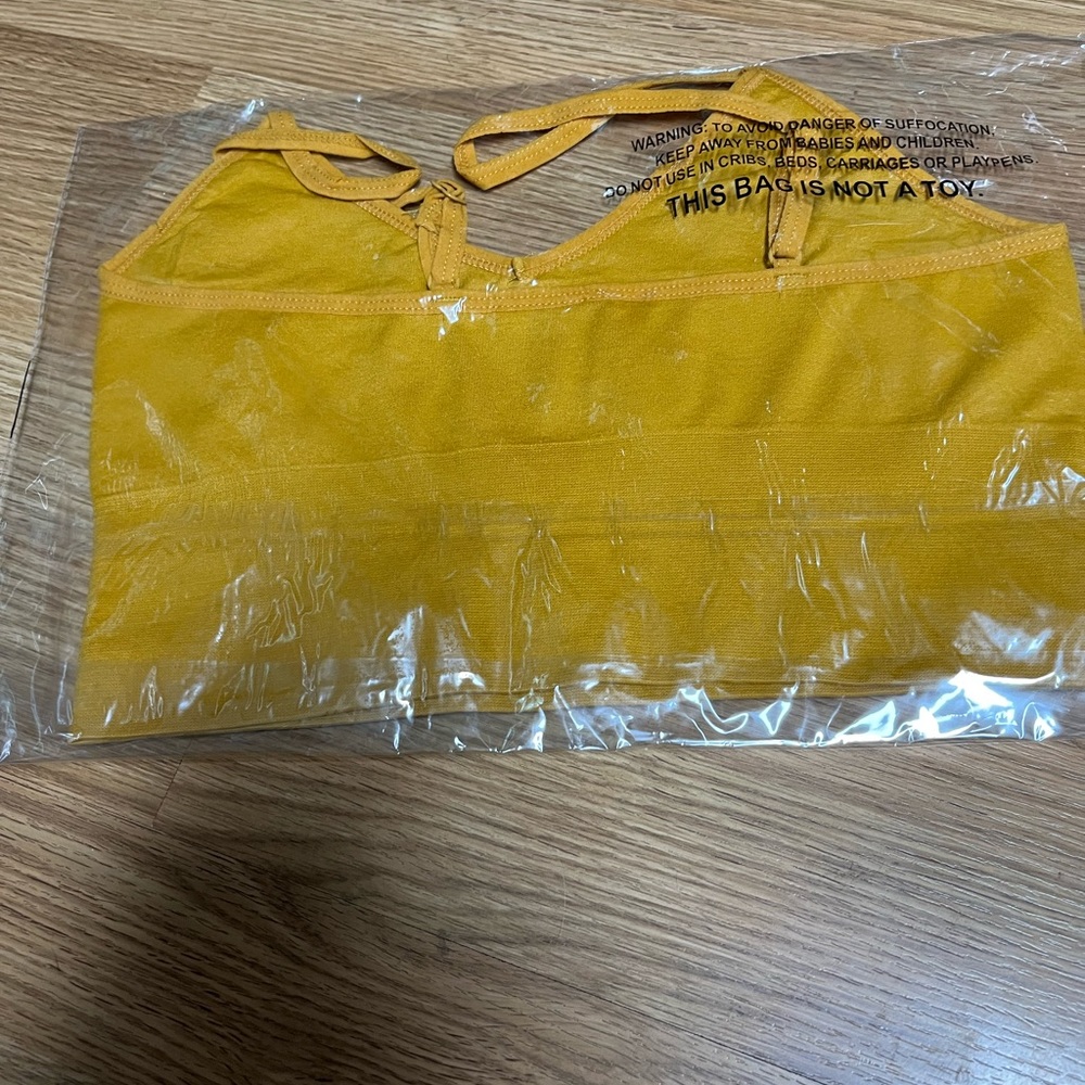 NWT Mustard Color Yoga Cami - Picture 2 of 3